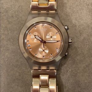 Swatch watch - rose gold / caramel